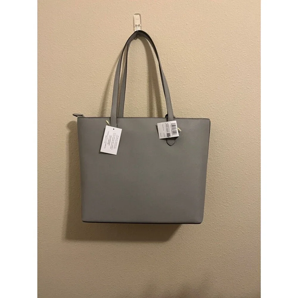 Kate Spade New York Staci large tote bag and pouch set in a neutral grey 3 pcs